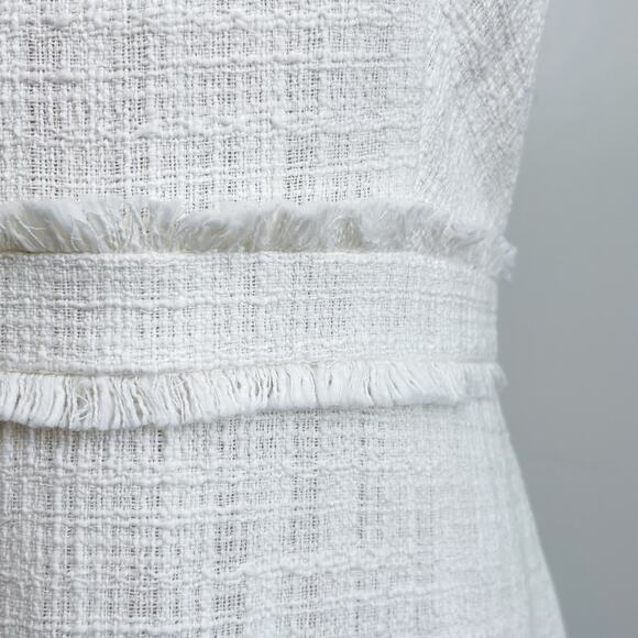 J. Crew White Tweed Sleeveless Knee Length Pencil Sheath Dress NWT - Picture 6 of 10